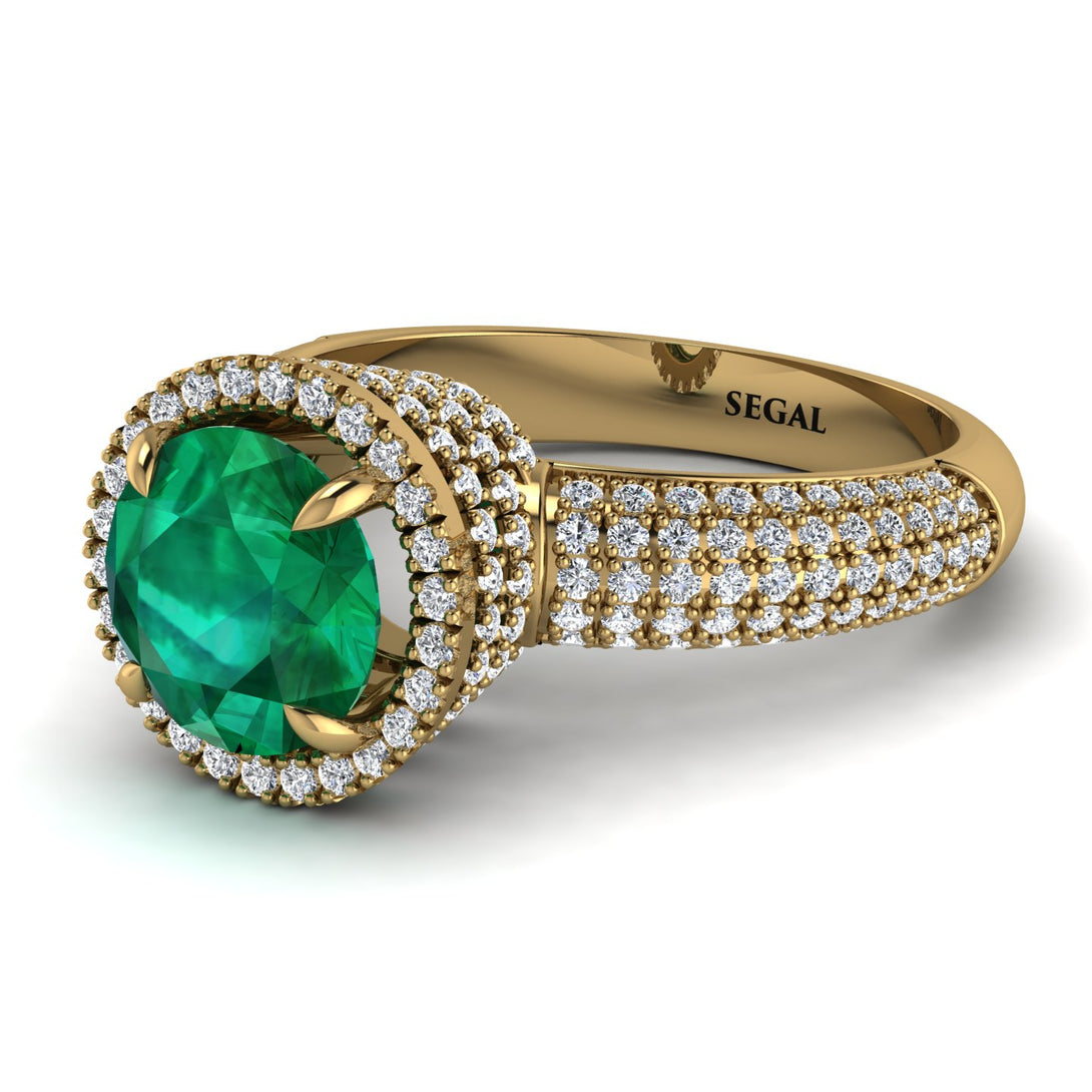 Emerald Cluster Halo Engagement Ring - Katie No. 4