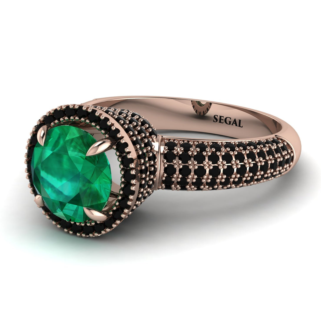 Emerald Cluster Halo Engagement Ring - Katie No. 35