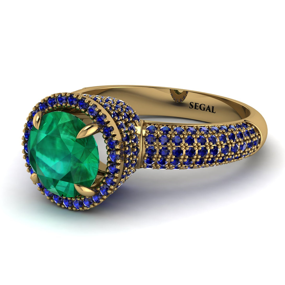 Emerald Cluster Halo Engagement Ring - Katie No. 64