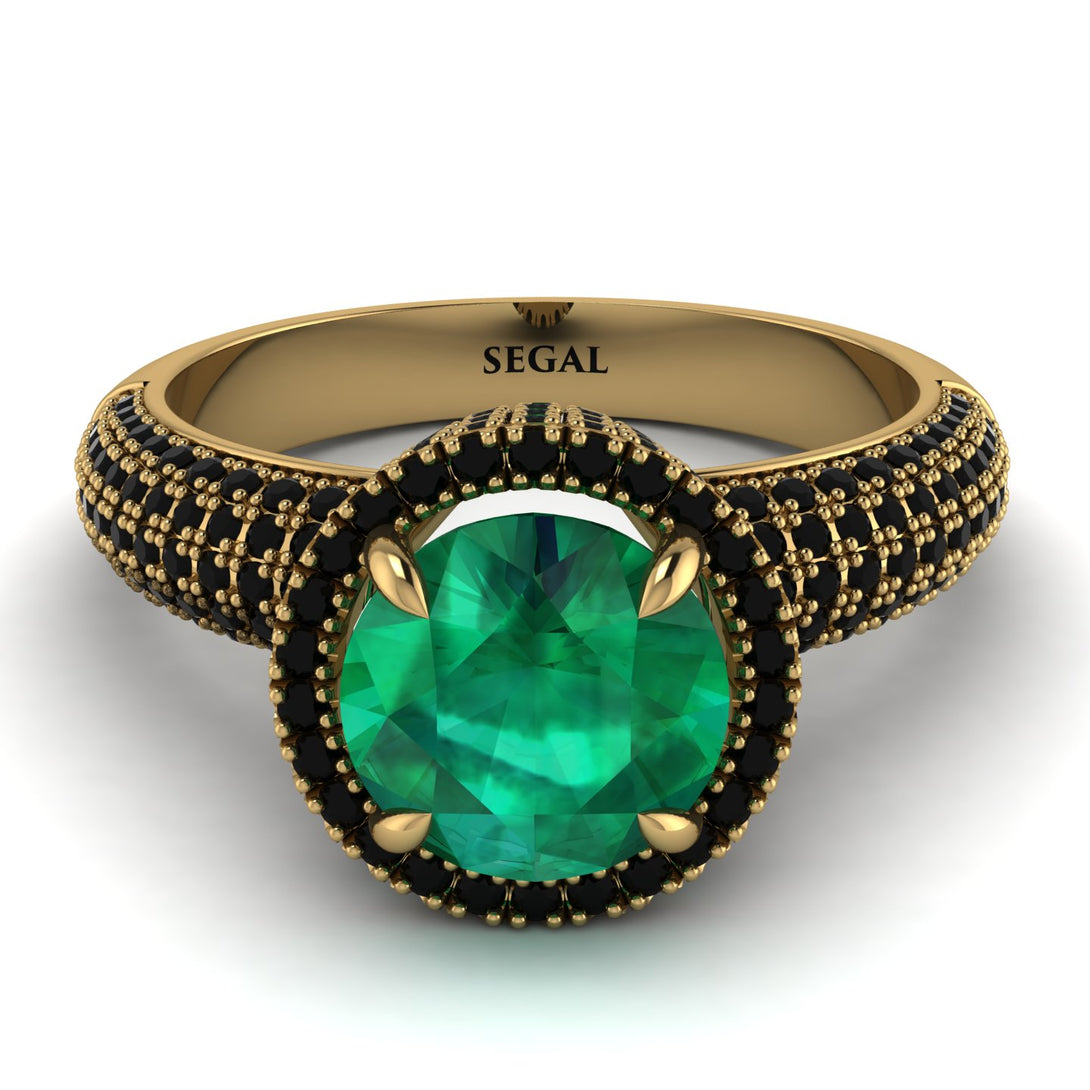 Emerald Cluster Halo Engagement Ring - Katie No. 34