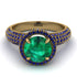 Emerald Cluster Halo Engagement Ring - Katie No. 64 image 3