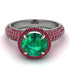 Emerald Cluster Halo Engagement Ring - Katie No. 51 image 3