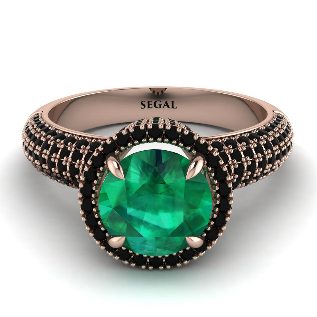 Emerald Cluster Halo Engagement Ring - Katie No. 35