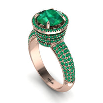 Emerald Cluster Halo Engagement Ring - Katie No. 20 image 1