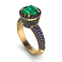 Emerald Cluster Halo Engagement Ring - Katie No. 64 image 1