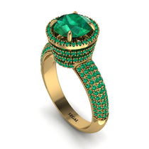 Emerald Cluster Halo Engagement Ring - Katie No. 19 image 1