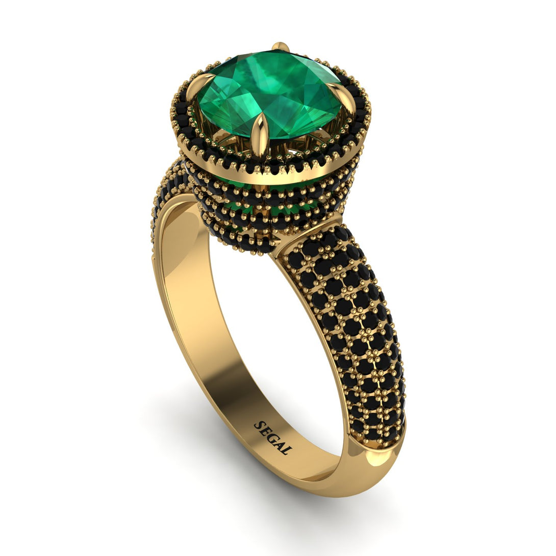 Emerald Cluster Halo Engagement Ring - Katie No. 34