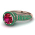Ruby Cluster Halo Engagement Ring - Katie No. 26