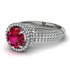 Ruby Cluster Halo Engagement Ring - Katie No. 12