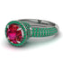 Ruby Cluster Halo Engagement Ring - Katie No. 27 image 2
