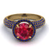 Ruby Cluster Halo Engagement Ring - Katie No. 70