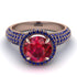 Ruby Cluster Halo Engagement Ring - Katie No. 71