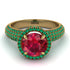 Ruby Cluster Halo Engagement Ring - Katie No. 25 image 3