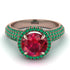 Ruby Cluster Halo Engagement Ring - Katie No. 26 image 3