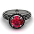 Ruby Cluster Halo Engagement Ring - Katie No. 42