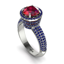 Ruby Cluster Halo Engagement Ring - Katie No. 72 image 1
