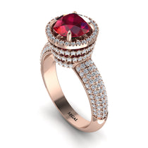 Ruby Cluster Halo Engagement Ring - Katie No. 11 image 1