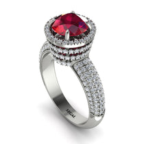 Ruby Cluster Halo Engagement Ring - Katie No. 12 image 1