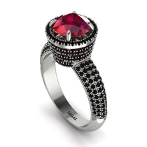 Ruby Cluster Halo Engagement Ring - Katie No. 42 image 1