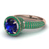 Sapphire Cluster Halo Engagement Ring - Katie No. 29
