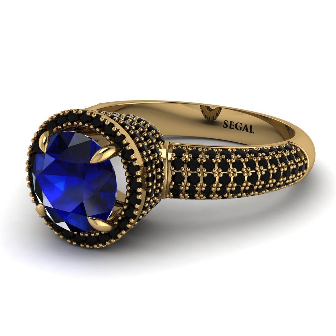 Sapphire Cluster Halo Engagement Ring - Katie No. 43