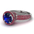Sapphire Cluster Halo Engagement Ring - Katie No. 60