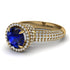 Sapphire Cluster Halo Engagement Ring - Katie No. 13