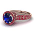 Sapphire Cluster Halo Engagement Ring - Katie No. 59