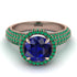 Sapphire Cluster Halo Engagement Ring - Katie No. 29