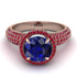 Sapphire Cluster Halo Engagement Ring - Katie No. 59