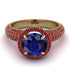 Sapphire Cluster Halo Engagement Ring - Katie No. 58 image 3