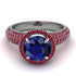 Sapphire Cluster Halo Engagement Ring - Katie No. 60