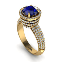 Sapphire Cluster Halo Engagement Ring - Katie No. 13 image 1