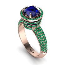 Sapphire Cluster Halo Engagement Ring - Katie No. 29 image 1