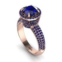 Sapphire Cluster Halo Engagement Ring - Katie No. 74 image 1