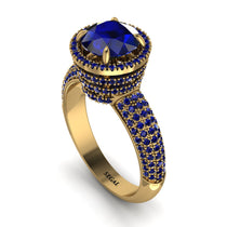 Sapphire Cluster Halo Engagement Ring - Katie No. 73 image 1