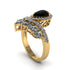 Black Diamond Crown Radiance Engagement Ring - Aviana No. 7