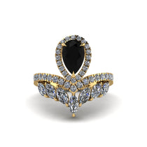 Black Diamond Crown Radiance Engagement Ring - Aviana No. 7 image 1