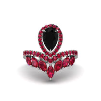 Black Diamond Crown Radiance Engagement Ring - Aviana No. 54 image 1