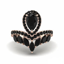 Black Diamond Crown Radiance Engagement Ring - Aviana No. 38 image 1