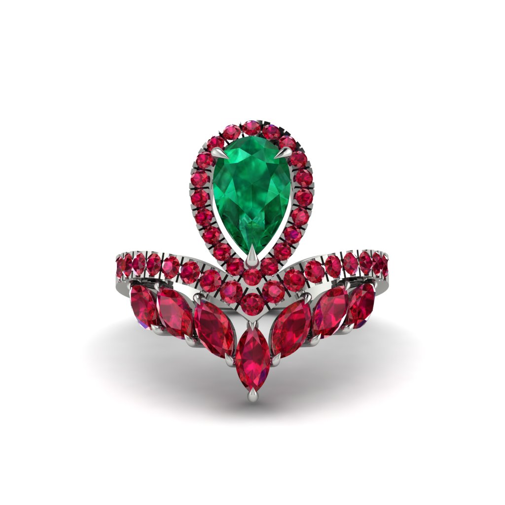 Emerald Crown Radiance Engagement Ring - Aviana No. 51
