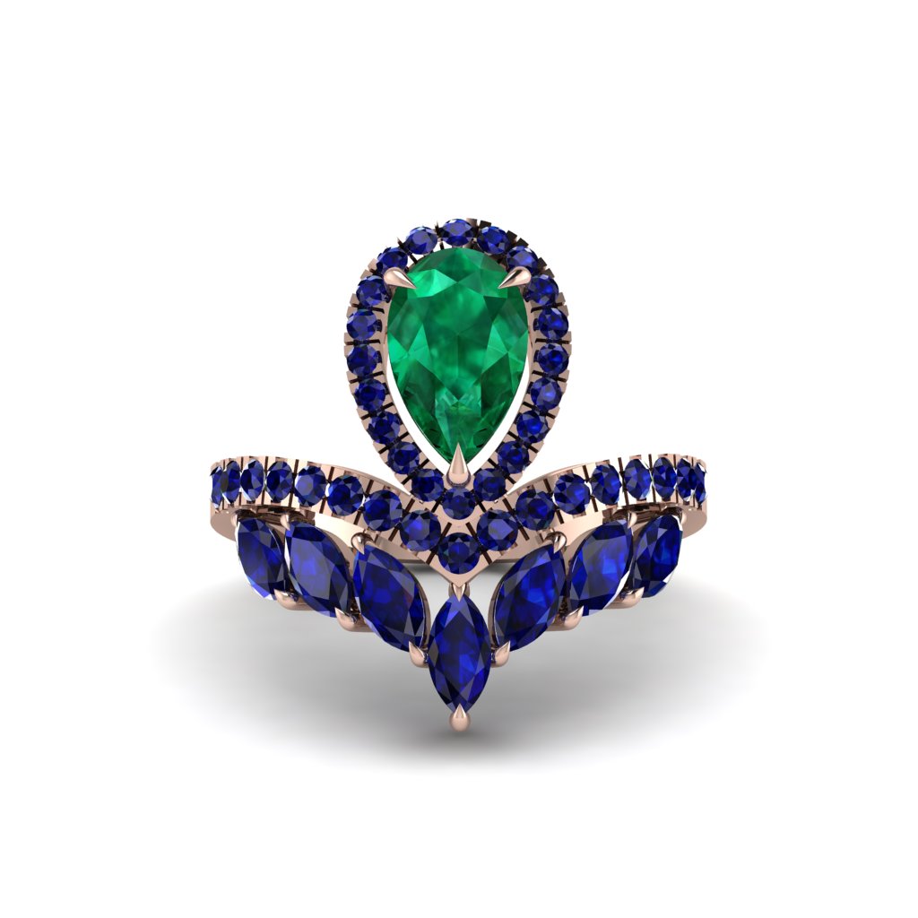 Emerald Crown Radiance Engagement Ring - Aviana No. 65