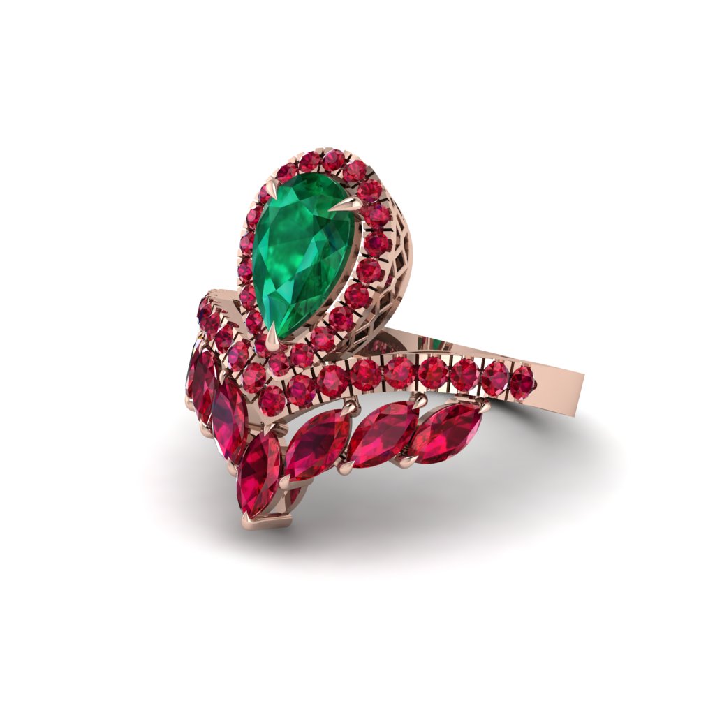 Emerald Crown Radiance Engagement Ring - Aviana No. 50