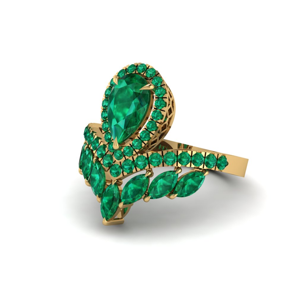 Emerald Crown Radiance Engagement Ring - Aviana No. 19