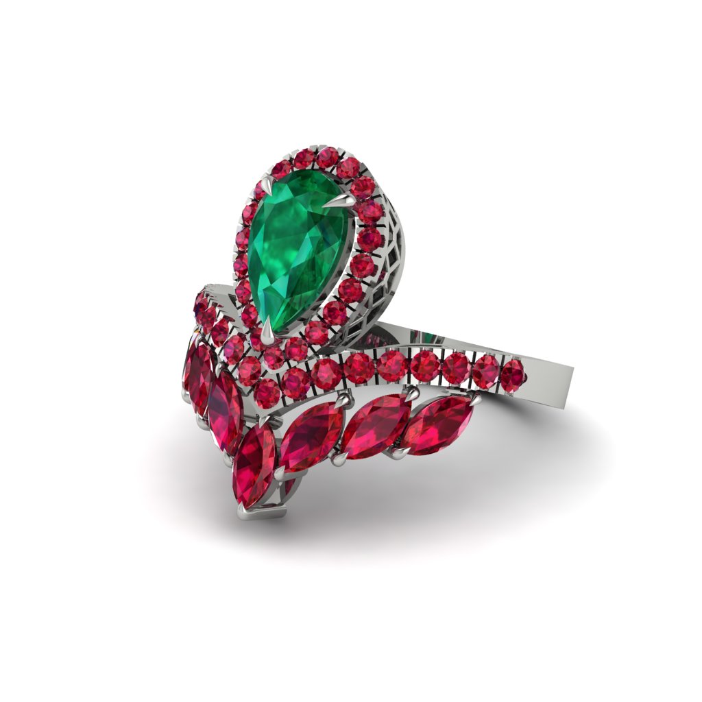 Emerald Crown Radiance Engagement Ring - Aviana No. 51