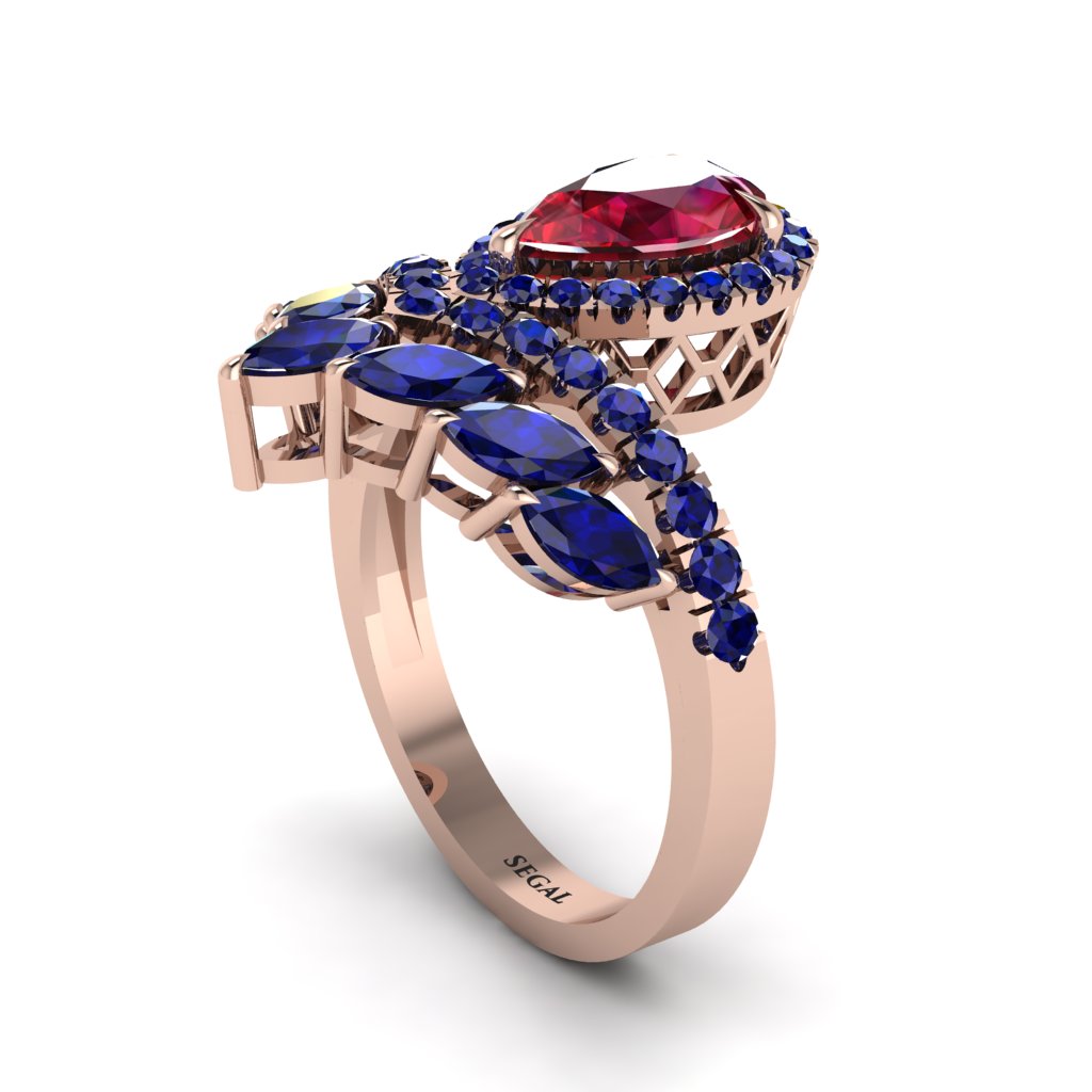 Ruby Crown Radiance Engagement Ring - Aviana No. 71