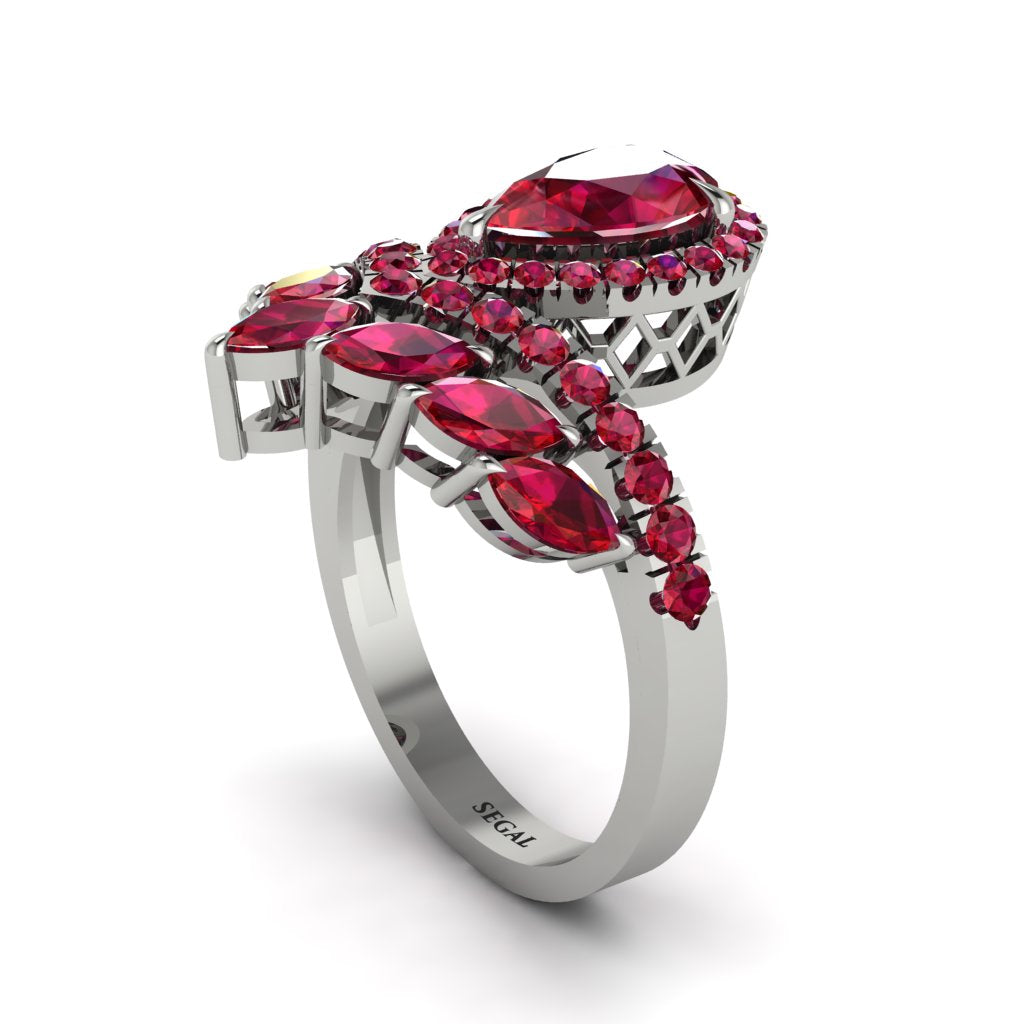 Ruby Crown Radiance Engagement Ring - Aviana No. 57
