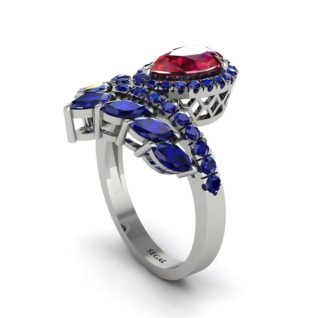 Ruby Crown Radiance Engagement Ring - Aviana No. 72
