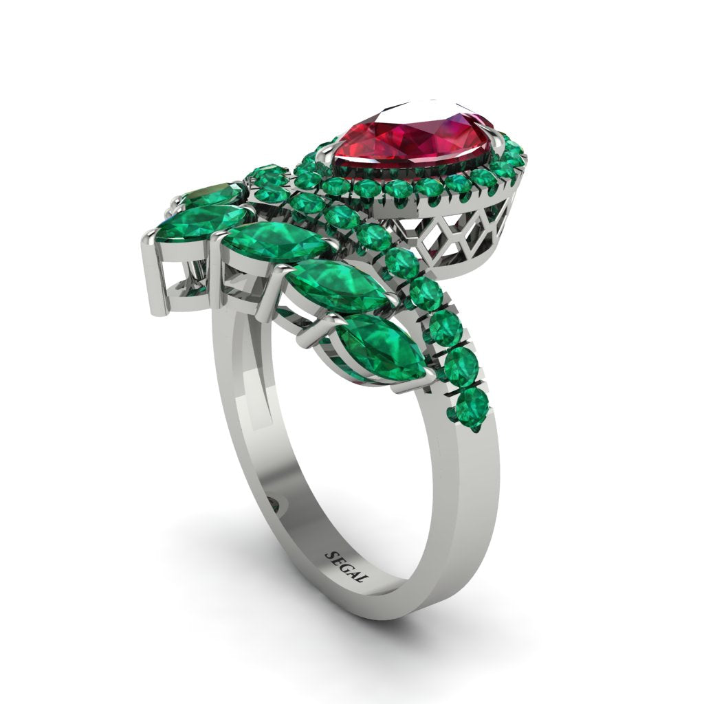 Ruby Crown Radiance Engagement Ring - Aviana No. 27