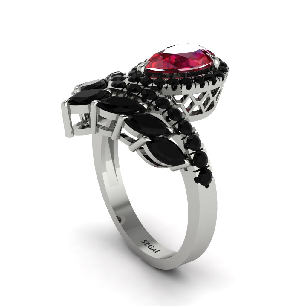 Ruby Crown Radiance Engagement Ring - Aviana No. 42